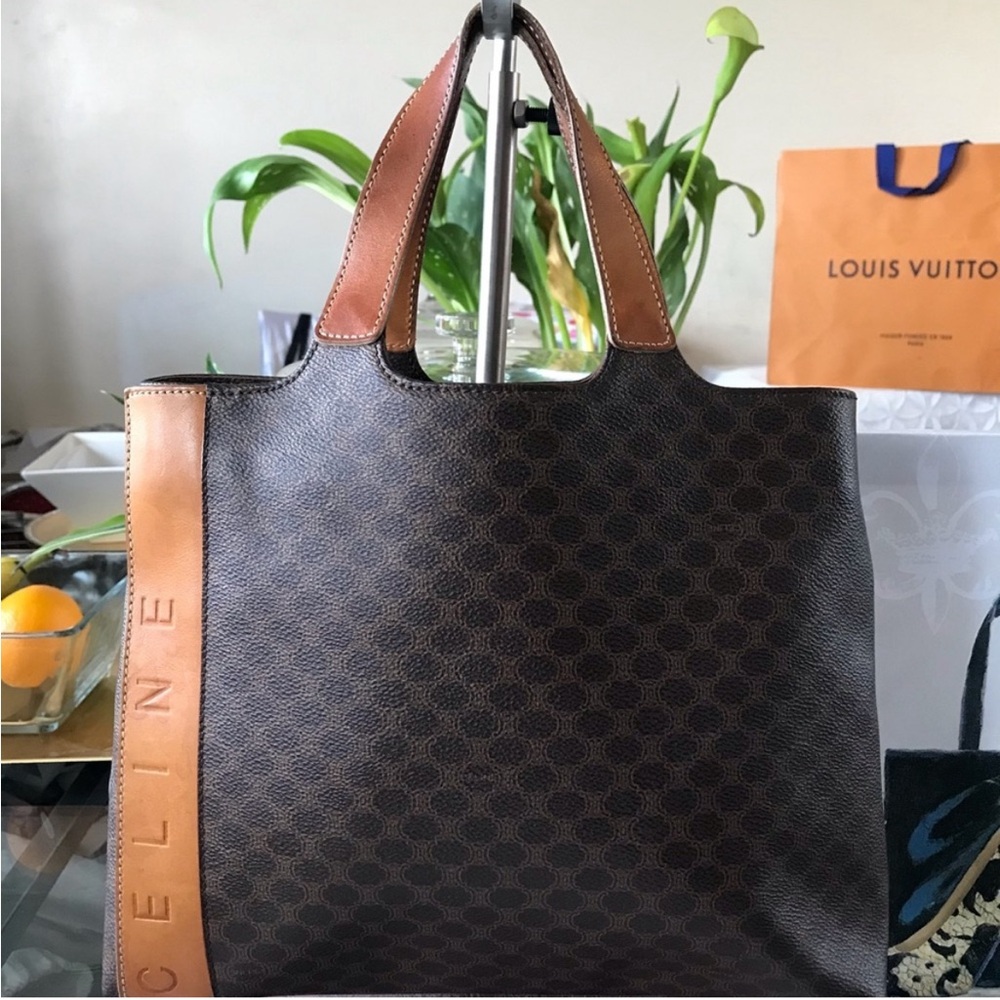 Authentic Celine Brown and Tan Tote Bag